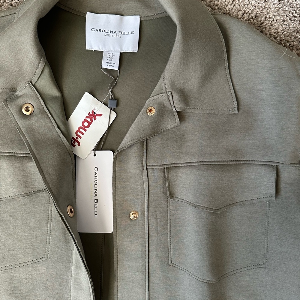 Green Cropped Shacket - image 2